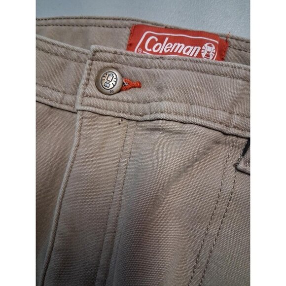 Coleman Mens Khaki Workwear Pants 36x32 Durable Cotton Blend With Pockets - Picture 6 of 7